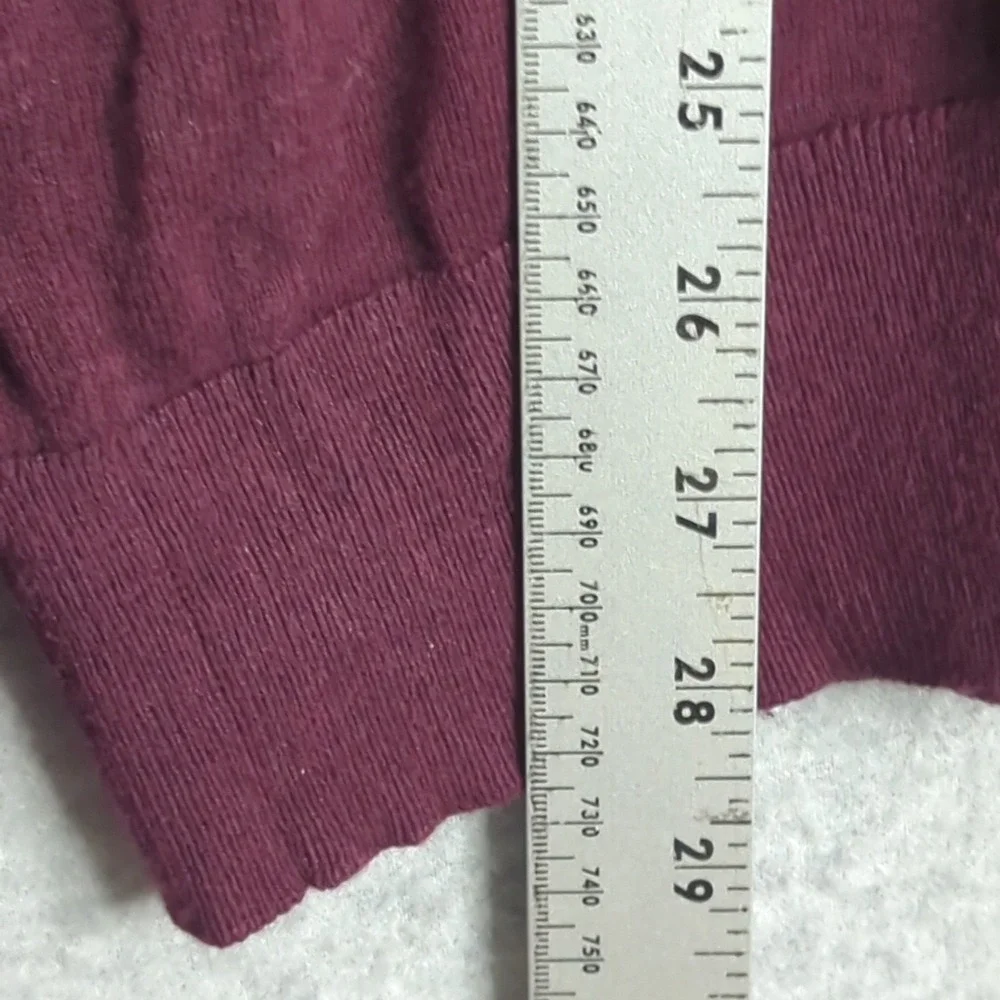 Banana Republic Luxury Blend V-Neck Sweater Men XL Silk Cotton Cashmere Burgundy